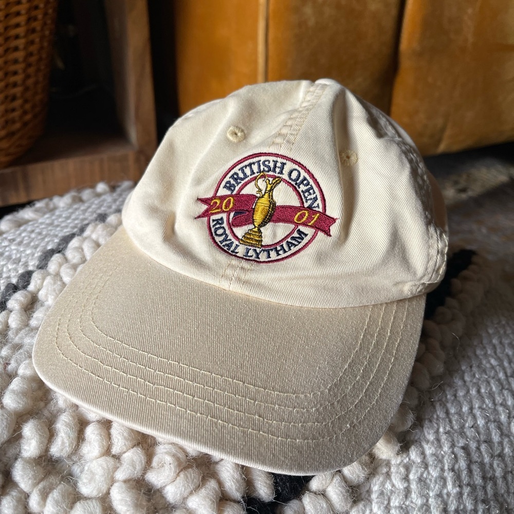 Vintage Y2K, pale, yellow khaki, British Open, Royal lytham unstructured dad hat